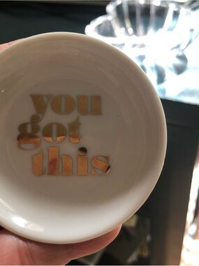 Fringe Studio White Ceramic Dish with Gold Foil 'You Got This'